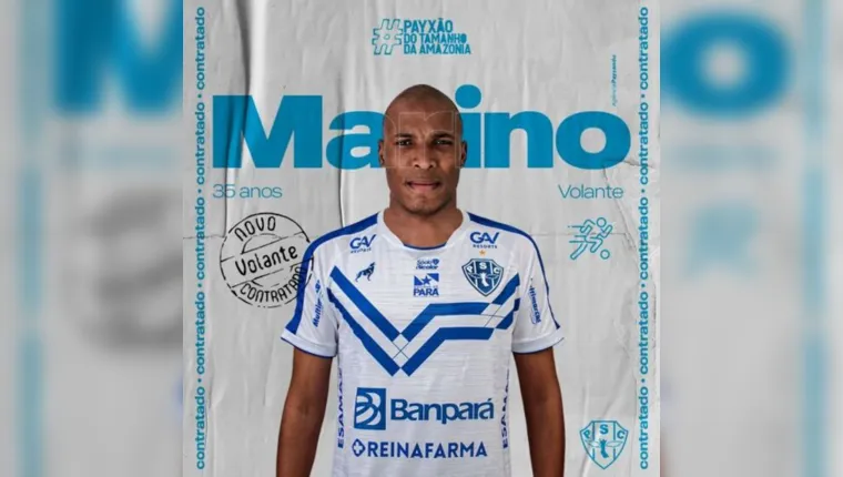 Imagem ilustrativa da notícia Volante Marino é confirmado no Paysandu para a Série C