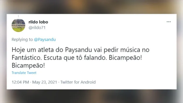 Imagem ilustrativa da notícia Torcedor profeta: “um atleta do Paysandu vai pedir música”