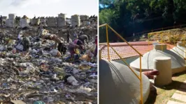 A imagem de um possível antes e depois em caso de reaproveitamento dos resíduos dos lixões que podem se transformar em combustível
