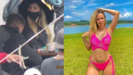 Lorraine. A direita, vendendo drogas; A esquerda, publicando foto sensual no Instagram.