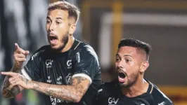 Comemoração dos jogadores do Remo após o segundo gol contra o Brusque-SC