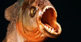 A piranha é um peixe carnívoro que geralmente ataque em cardumes  
