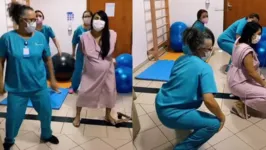Vídeo foi gravado em hospital de Goiânia e registrou exato momento em que bolsa de gestante estourou.