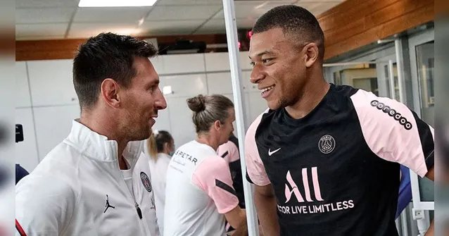 Imagem ilustrativa da notícia Vídeo: Mbappé e Messi mostram entrosamento no PSG