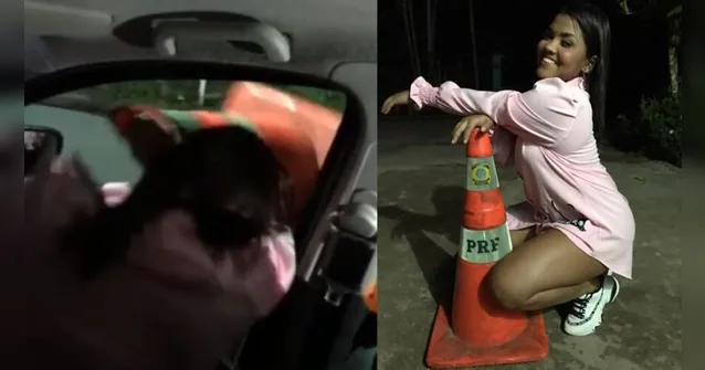 Imagem ilustrativa da notícia Agente prisional furta cone de sinalização da PRF. Veja!
