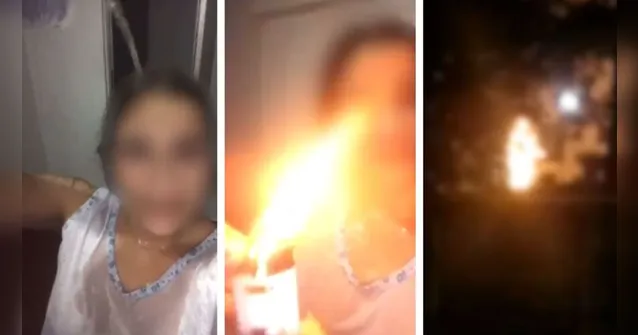 Imagem ilustrativa da notícia Mulher trai o marido e toca fogo no próprio corpo; assista!