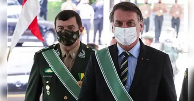 Imagem ilustrativa da notícia Bolsonaro usa máscara por duas horas em evento do Exército