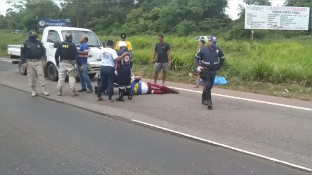 Imagem ilustrativa da notícia Acidente: motociclista ferido e trânsito lento na BR-316