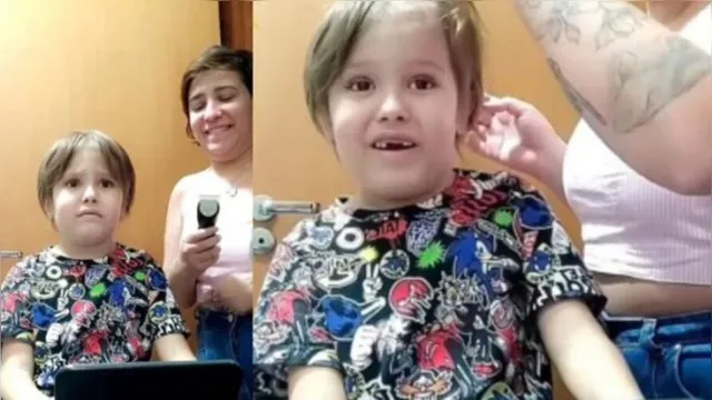 Imagem ilustrativa da notícia Vídeo: mãe chora ao raspar cabelo do filho com leucemia