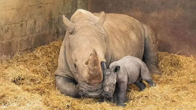 Imagem ilustrativa da notícia Rinoceronte raro nasce após um ano de gestação; assista