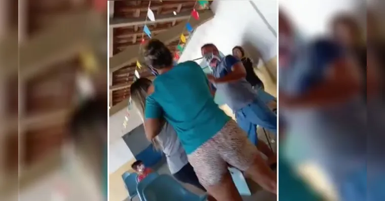 Imagem ilustrativa da notícia Vídeo: shortinho teria motivado briga em posto de vacinação