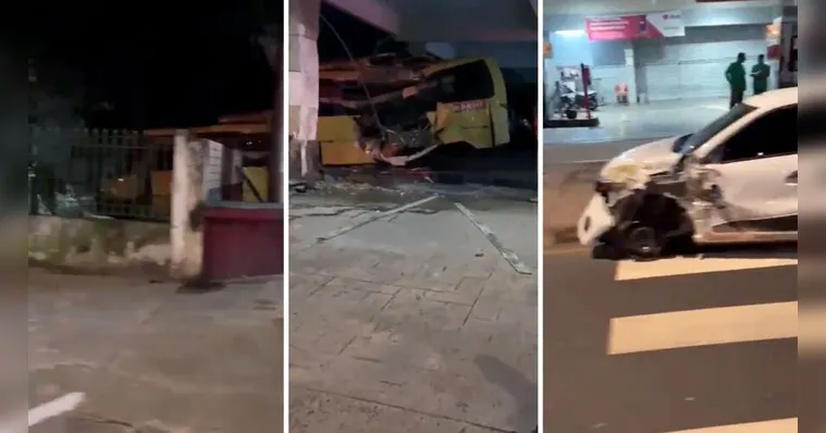 Imagem ilustrativa da notícia Ônibus invade concessionária e deixa um ferido na Almirante