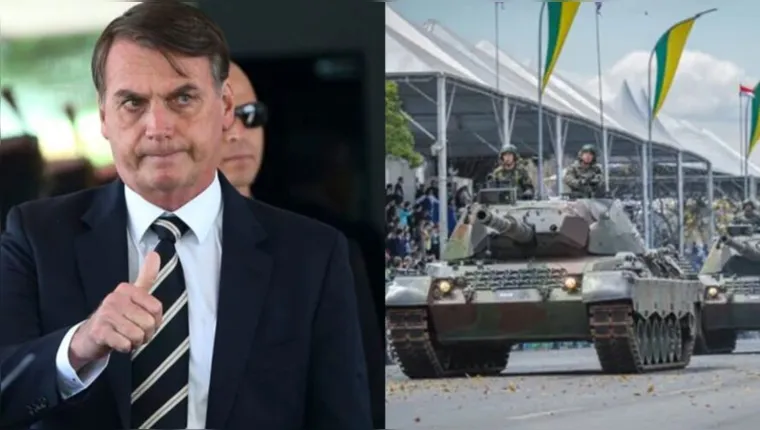 Imagem ilustrativa da notícia Sob tensão política, Bolsonaro exibe tanques de guerra