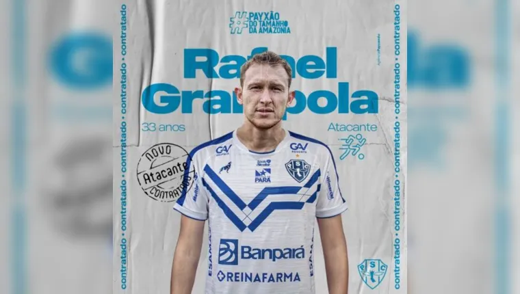 Imagem ilustrativa da notícia Grampola: "feliz em finalmente vestir a camisa do Paysandu"