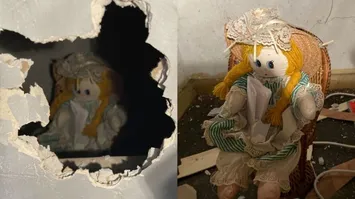 Imagem ilustrativa da notícia Morador acha boneca com bilhete macabro dentro de parede