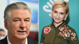 Ator Alec Baldwin e a diretora de fotografia Halyna Hutchins 