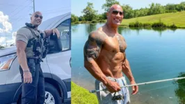 Imagem ilustrativa da notícia Gêmeo? Astro The Rock se surpreende com sósia policial