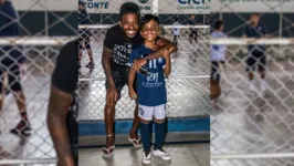 Ao lado do pai, Erick Flores, pequeno Kauê, vive boa fase no futsal sub-7 do Clube do Remo.