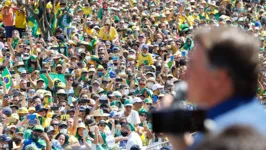 Bolsonaro durante manifestação doa dia 7 de setembro em Brasília