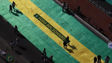 Manifestantes fazem ato contra Bolsonaro