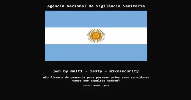 Imagem ilustrativa da notícia Anvisa é alvo de hackers com bandeira da Argentina