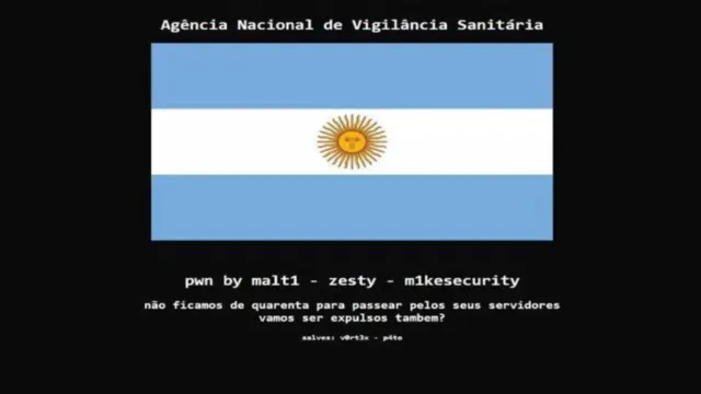 Imagem ilustrativa da notícia Anvisa é alvo de hackers com bandeira da Argentina