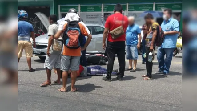 Imagem ilustrativa da notícia Motociclista fica ferido após colisão com carro em Belém