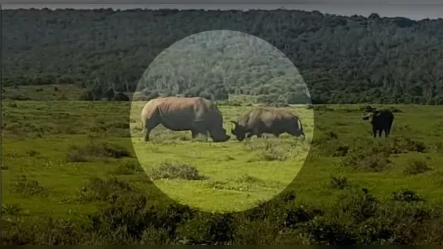 Imagem ilustrativa da notícia Rinoceronte faz búfalo voar com chifrada; veja o vídeo