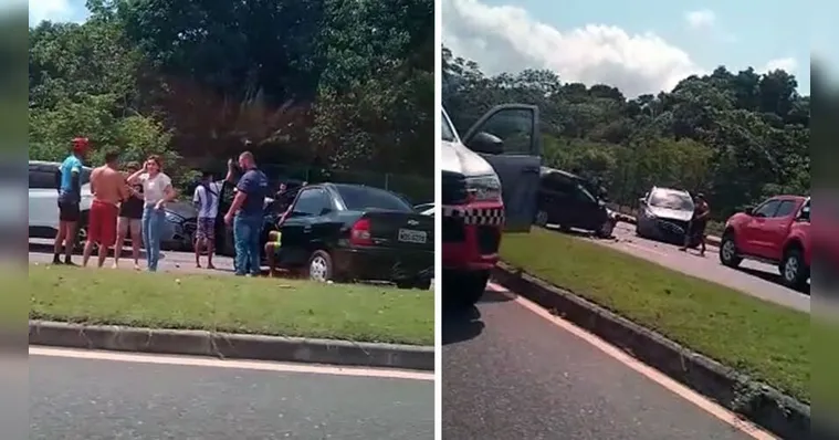 Imagem ilustrativa da notícia Vídeo: Carro invade contramão e colide com outro veículo