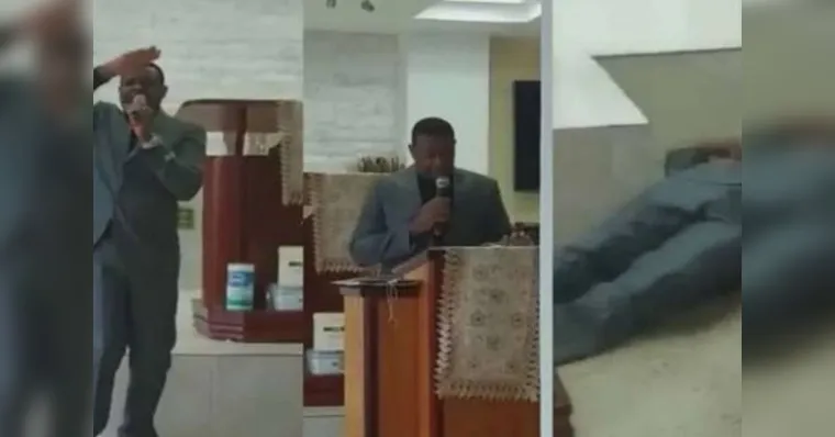 Imagem ilustrativa da notícia Vídeo: pastor morre no meio da pregação e assusta fiéis