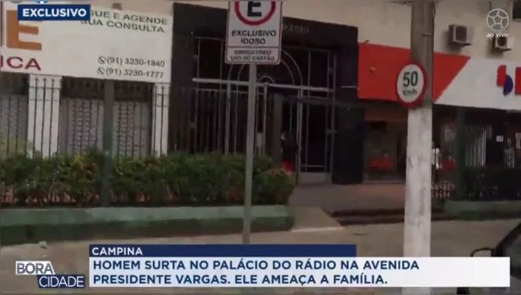 Imagem ilustrativa da notícia Homem surta e ameaça esposa no Palácio do Rádio, em Belém