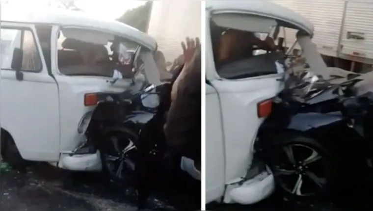 Imagem ilustrativa da notícia Acidente deixa motoristas presos nas ferragens em Belém