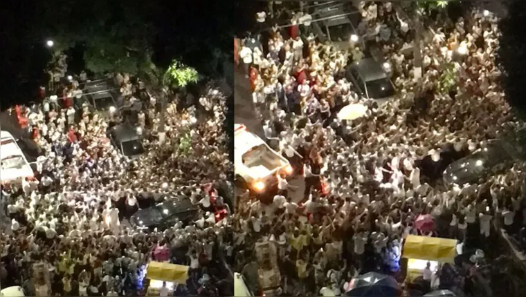Imagem ilustrativa da notícia Vídeo:
sem Trasladação, fiéis seguem pelas ruas de Belém