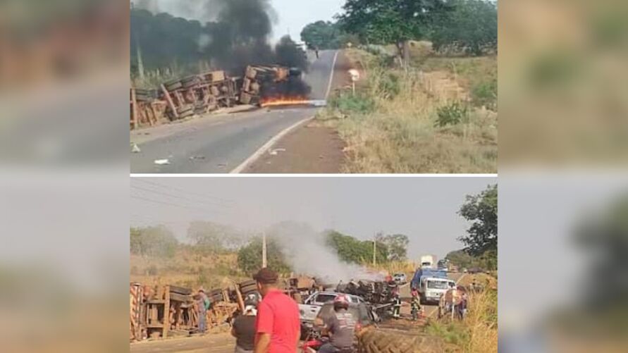 Imagem ilustrativa da notícia: Carreta tomba e colide com veículo em estrada no Pará
