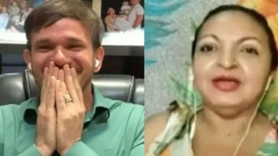 Momento em que a participante Luiza faz perguntas ao sacerdote Momento em que a participante Luiza faz perguntas ao sacerdote