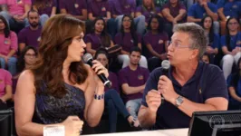  Claudia Raia e Boninho no Domingão com Huck