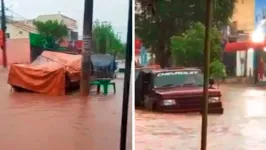 O forte temporal resultou em mais de 15 pontos de alagamentos pela cidade