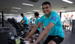 Zagueiro Thiago Silva é um dos jogadores que já estão na Granja Comary com a Seleção Brasileira.