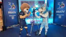 Mascotes fazem festa no estande da RBA no Shopping Bosque Grão Pará