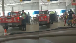 Imagem ilustrativa da notícia Vídeo: PM é flagrado usando viatura para compras em Belém