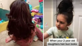 A pequena viralizou após a mãe postar vídeos de sua cabeleira