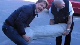 Escultura em formato de pênis com cerca de 1,21 metros de altura