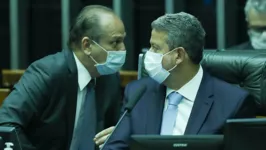 Presidente Arthur Lira e Ricardo Barros no plenário depois que o STF votou contra o orçamento secreto.