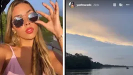 Yasmin aparece em um estabelecimento que nas ilhas em volta de Belém