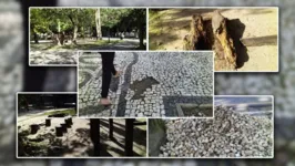 Praça é uma das mais belas da cidade e se encontra em estado de abandono