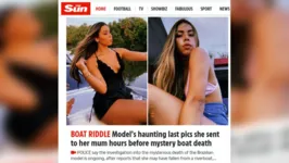 Jornal do Reino Unido estampou a notícia da morte da modelo