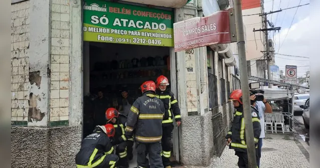 Imagem ilustrativa da notícia Vídeo: Incêndio atinge loja de roupas no comércio de Belém
