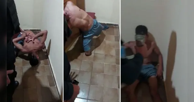 Imagem ilustrativa da notícia Vídeo: homem "endemoniado" é exorcizado por policiais