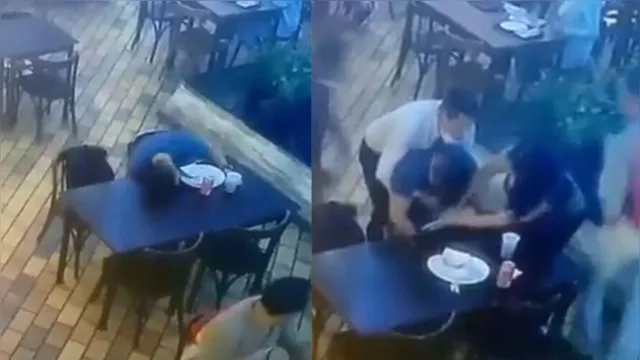 Imagem ilustrativa da notícia Vídeo: garçom salva cliente que estava engasgado