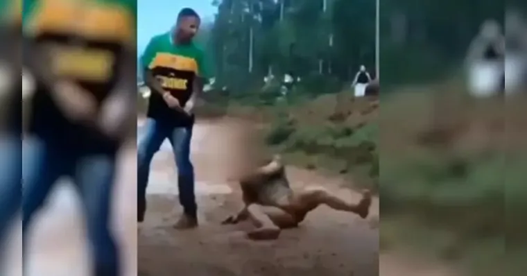 Imagem ilustrativa da notícia Homem é arrastado com corda no pescoço durante cavalgada